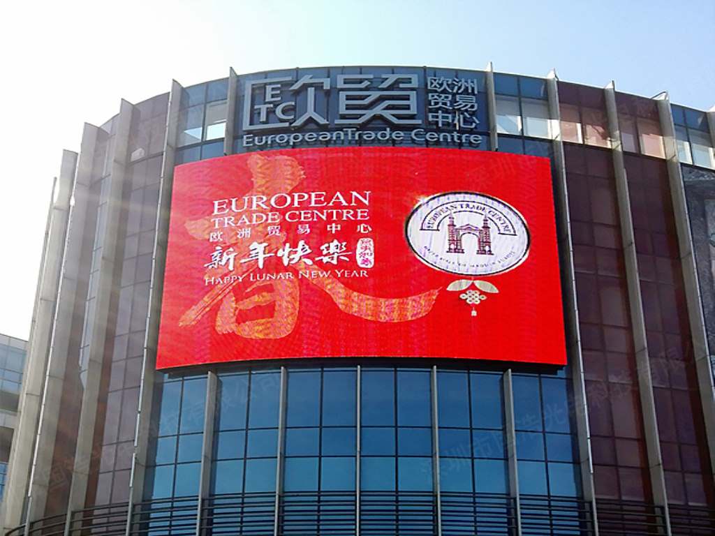 天津歐貿中心64平方P16X16LED格柵屏項目